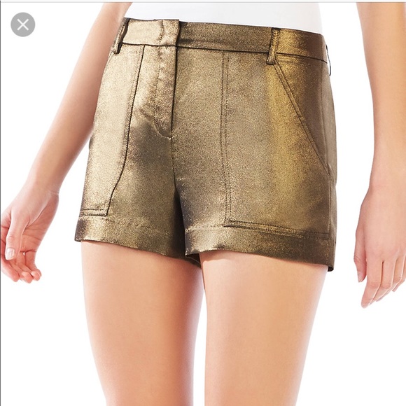 BCBGMaxAzria Pants - BCBGMAXAZRIA black and gold shimmery Camryn shorts